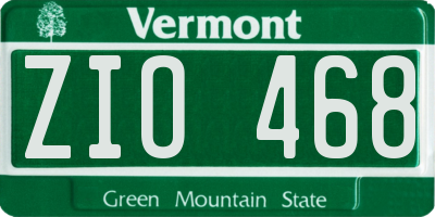 VT license plate ZIO468