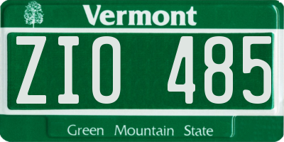 VT license plate ZIO485