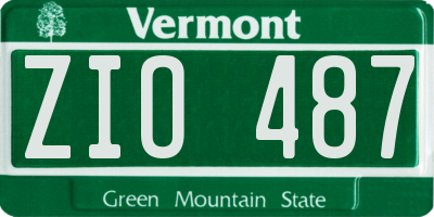 VT license plate ZIO487