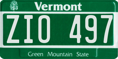 VT license plate ZIO497
