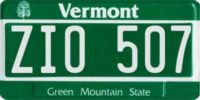 VT license plate ZIO507