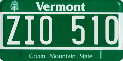 VT license plate ZIO510