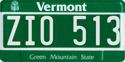 VT license plate ZIO513