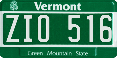 VT license plate ZIO516