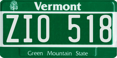 VT license plate ZIO518