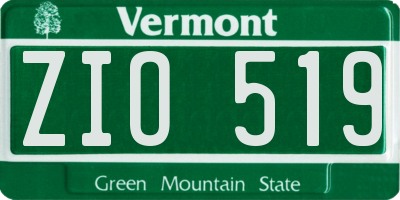 VT license plate ZIO519