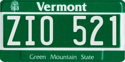 VT license plate ZIO521