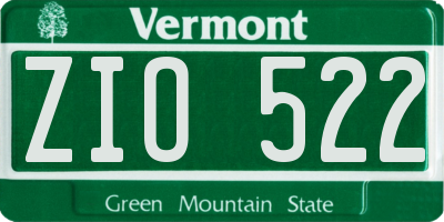 VT license plate ZIO522