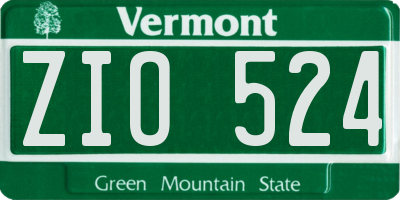 VT license plate ZIO524