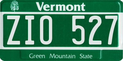 VT license plate ZIO527