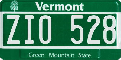 VT license plate ZIO528