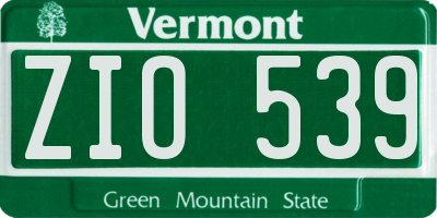 VT license plate ZIO539