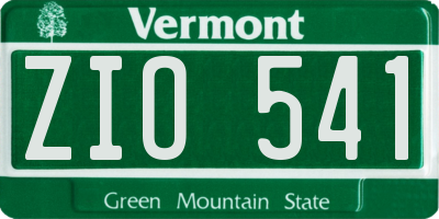 VT license plate ZIO541