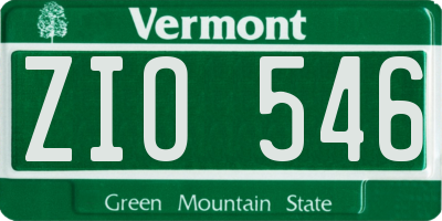 VT license plate ZIO546