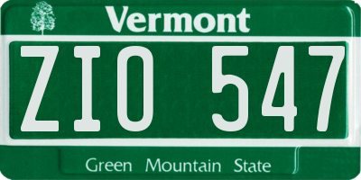 VT license plate ZIO547