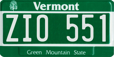 VT license plate ZIO551