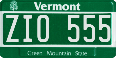 VT license plate ZIO555