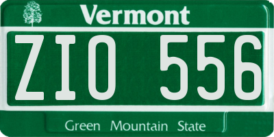 VT license plate ZIO556