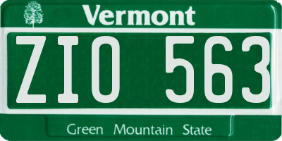 VT license plate ZIO563