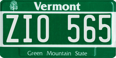 VT license plate ZIO565