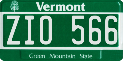 VT license plate ZIO566