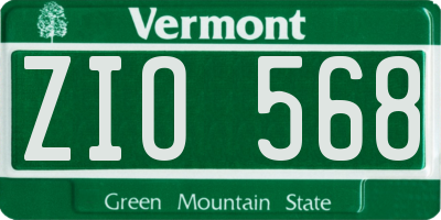 VT license plate ZIO568