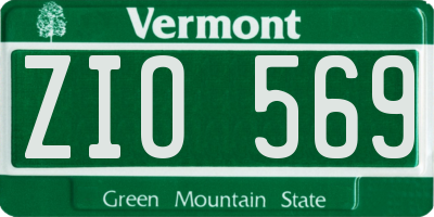 VT license plate ZIO569