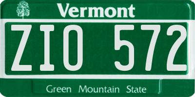 VT license plate ZIO572