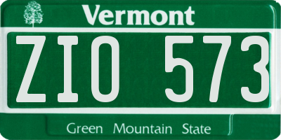 VT license plate ZIO573