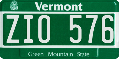 VT license plate ZIO576