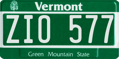 VT license plate ZIO577