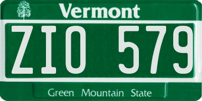 VT license plate ZIO579