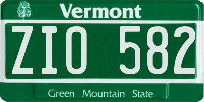 VT license plate ZIO582