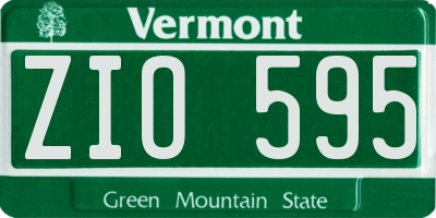 VT license plate ZIO595