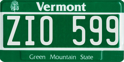 VT license plate ZIO599