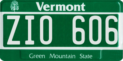 VT license plate ZIO606