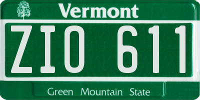 VT license plate ZIO611