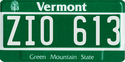 VT license plate ZIO613