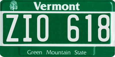VT license plate ZIO618