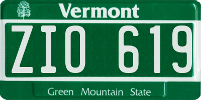 VT license plate ZIO619