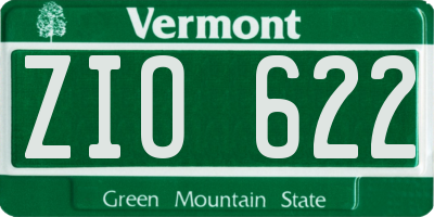 VT license plate ZIO622