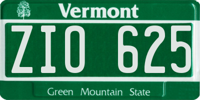 VT license plate ZIO625