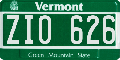 VT license plate ZIO626