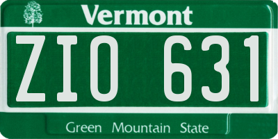 VT license plate ZIO631