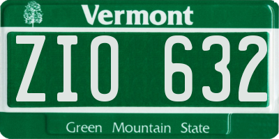 VT license plate ZIO632