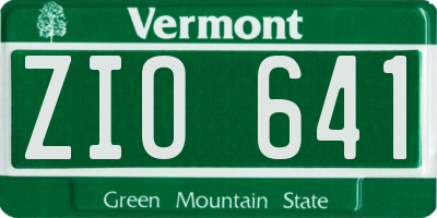 VT license plate ZIO641