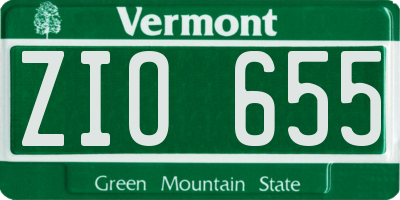 VT license plate ZIO655