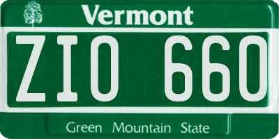 VT license plate ZIO660