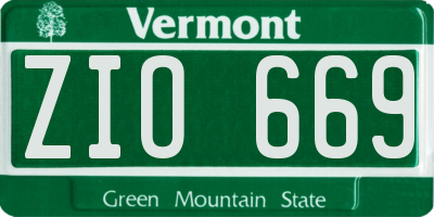VT license plate ZIO669