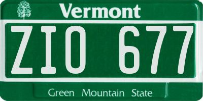 VT license plate ZIO677